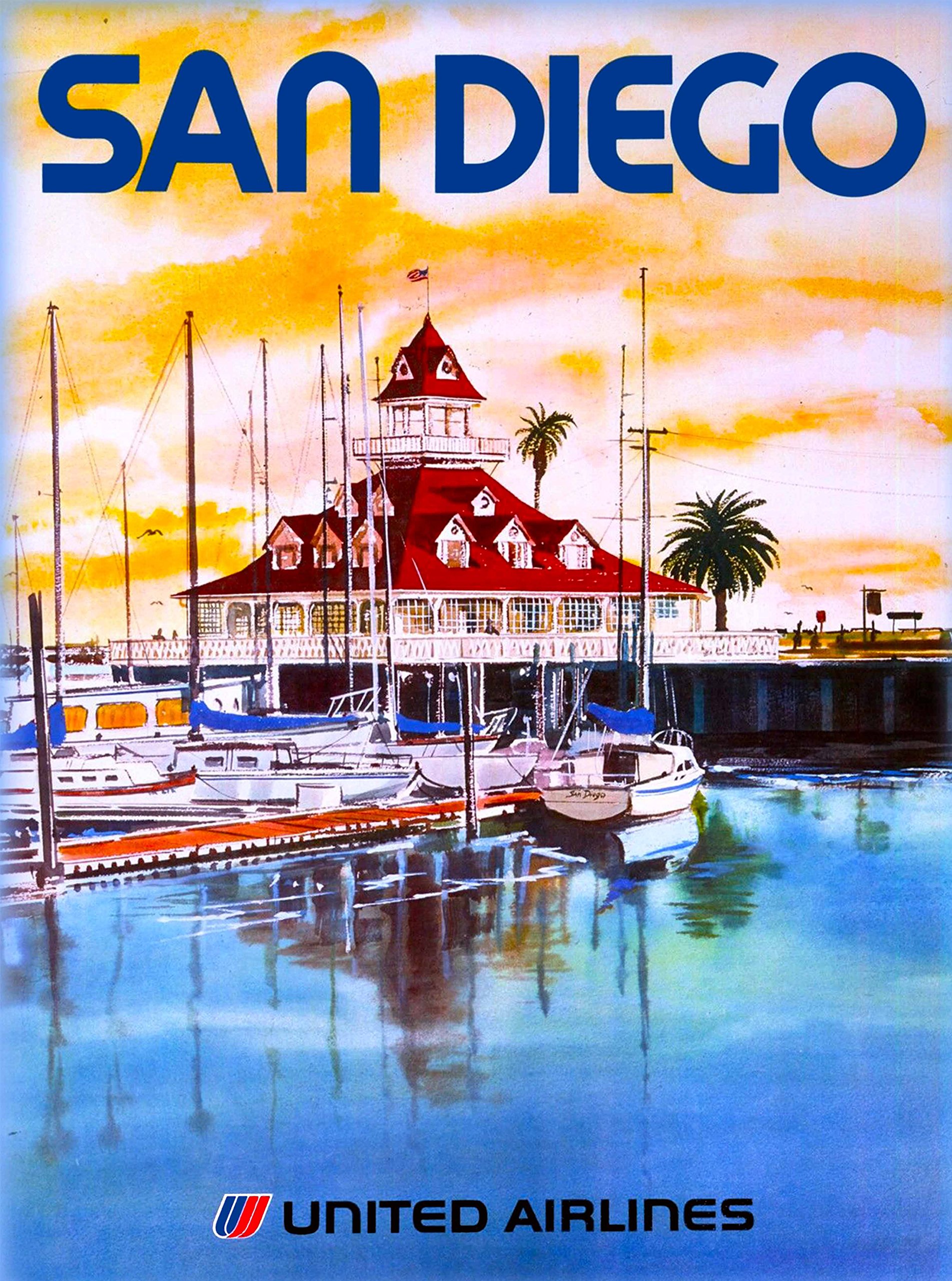 ユナイテッド航空ビンテージ オリジナルポスター United Airlines